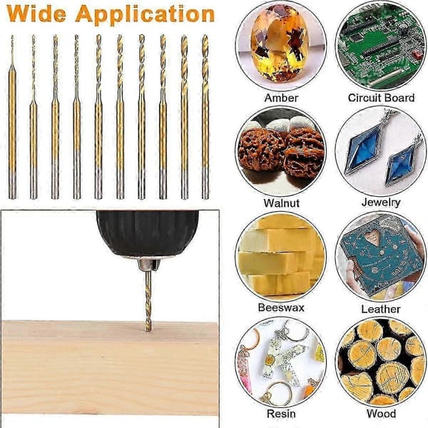 Mini Twist Drill Bit Sett, 0.6mm-2.2mm, HSS 2.35mm Skaft Titanbelagt Liten Drill Bit Hullboring