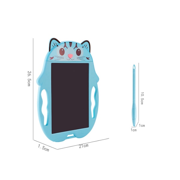 En-delad blå enfärgad katt 21 cm × 1,5 cm × 26,5 cm rittavla