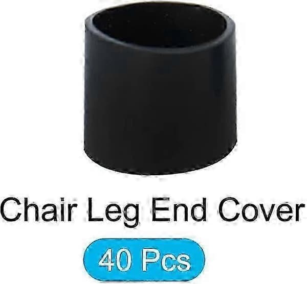 Sorte møbelbena av gummi - 40 stk. Stoltrekk (14 mm dia.) for sofa, bord, terrassestoler