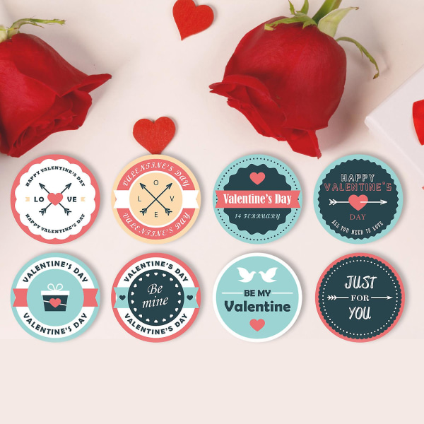 500x Valentinsdag Stickers Rulle 38mm Bred Dekorativ Etiket Til Bryllup Elsker