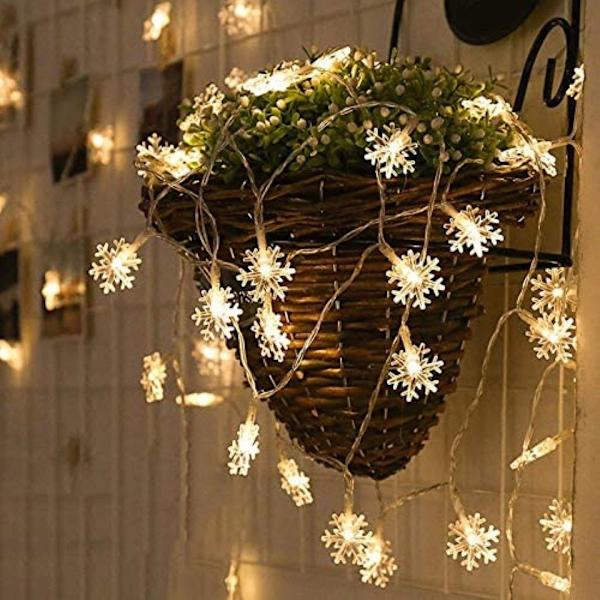 ##/LED-snöflingeljus, LED-snöflingeljus, vinterjul, skapar en trevlig atmosfär##/