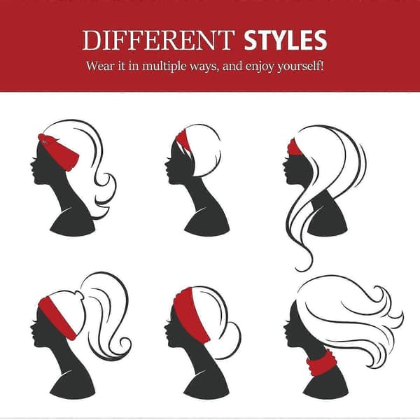 Dame Hårbånd, Multifunktionelt Hårbånd Hårbånd Hårbånd Multi-styl Black With Red