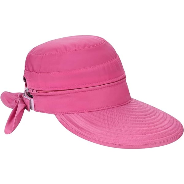 Rose Red Avtakbar Solhatt for Kvinner med Bred Bremskarm, Justerbar