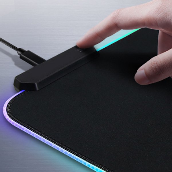 (Sort, 300*250*4mm) Ekstra Stor RGB Gaming Mousepad - Skridsikker