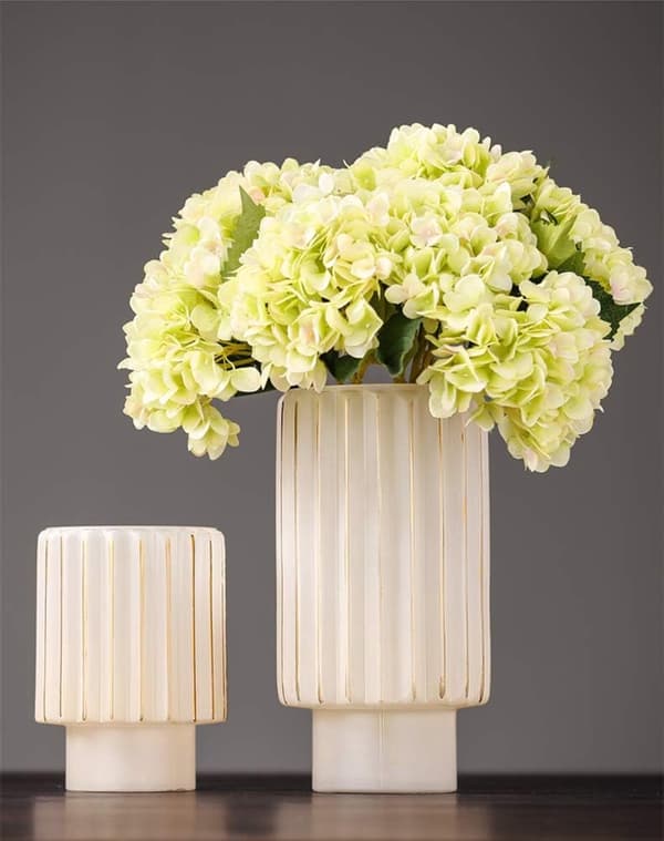 Grønn 3 stk Kunstig Hortensia Blomst Enkelt Lang Silke Stilk 6.