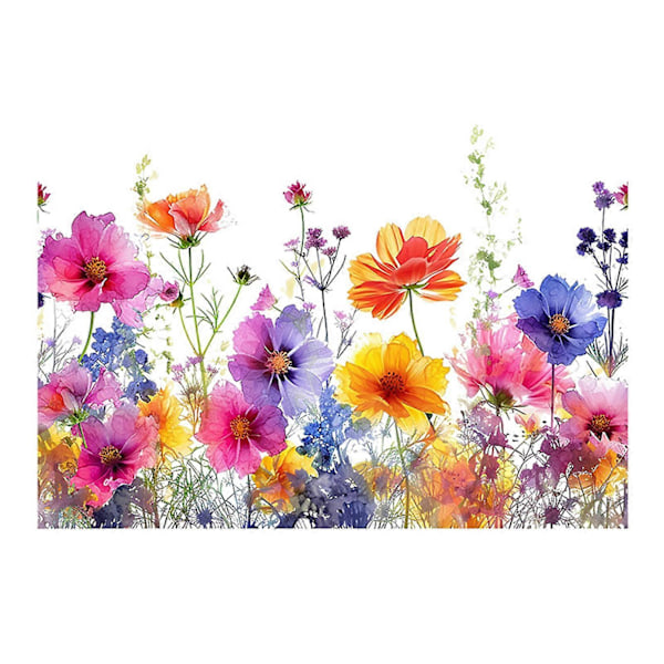 Värikäs kukka-wc-tarra, irrotettava, itseliimautuva, vedenpitävä PVC-materiaali, olohuoneen, kylpyhuoneen seinätaide, kukkakuvioinen wc-istuimen koristetarra Little Flower