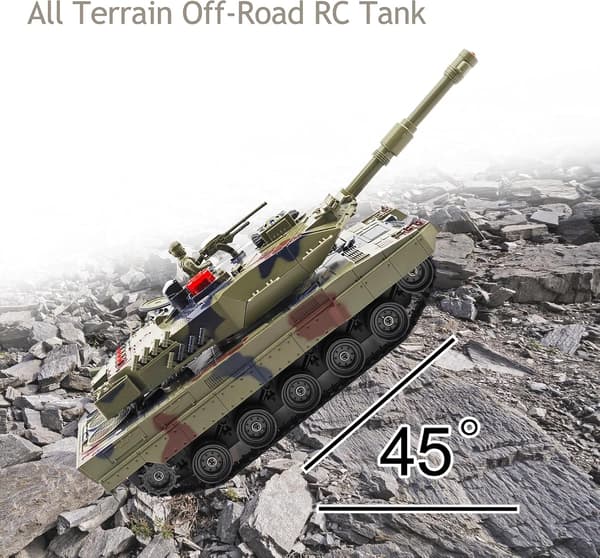 Fjärrstyrd stridsvagn för pojkar, militär stridsvagn med rök, ljus och ljud