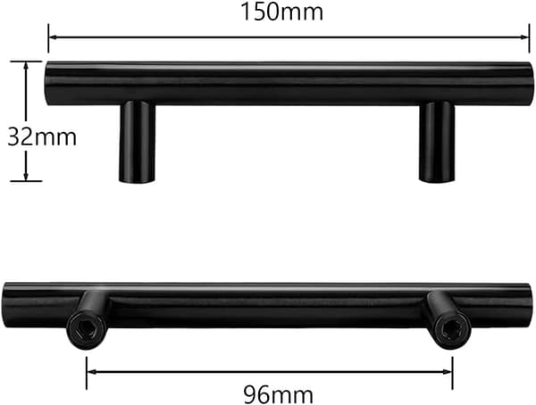 10 stk T-stang kjøkkendørhåndtak med skruer (150MM)