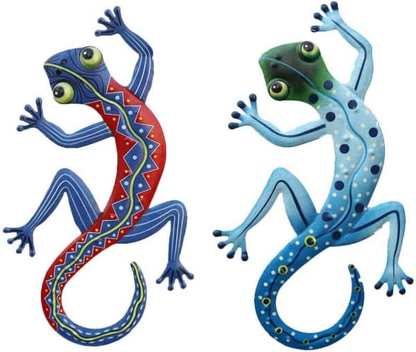 Utendørs Øgle Hagekunst, Metall Gecko Veggdekor, Øgledekor