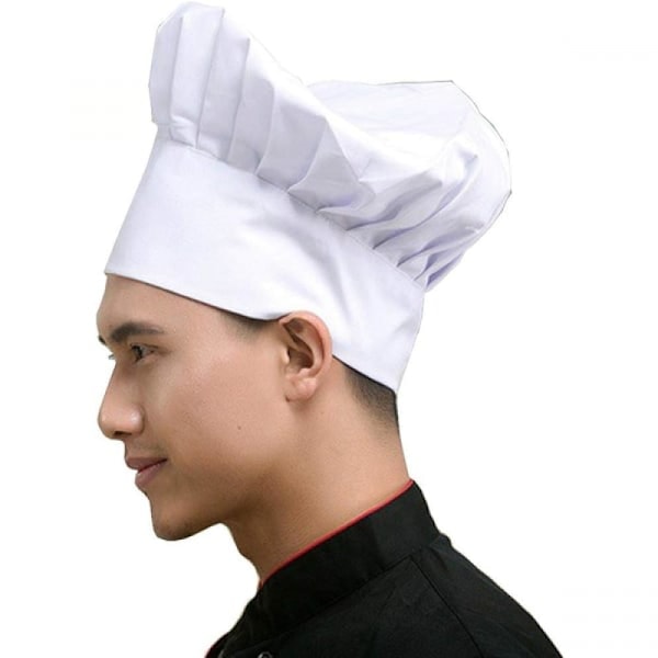 ##/Kockmössa vuxen justerbar elastisk vit##/