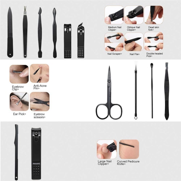 ##/Manicure Pedicure Sæt Negleklippere Sæt 12 Dele Manicure Pedicure##/