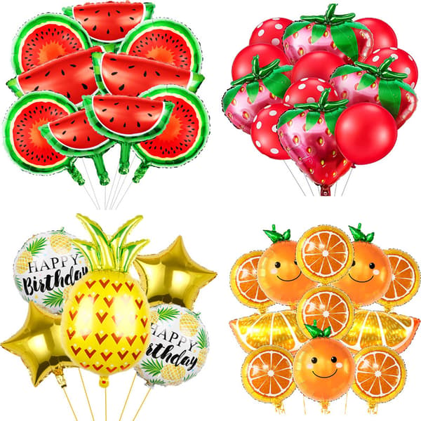 9 kpl Oranssit Foliopallot Oranssit Mylar-Pallot Piirroshedelmä