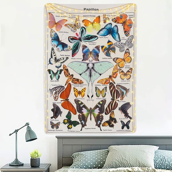 130x150cm Boheme Sommerfugle Mandala Væghængende Tapestry til