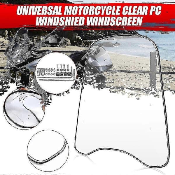 2mm Tjock Universell Motorcykel Vindruta Vindskydd Klar Deflektor Vindskydd Klar