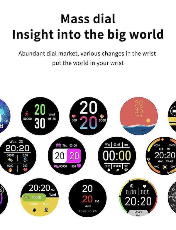 Smartwatch Bluetooth Fitness Tracker med pulsmåler, iltmåler, søvnmonitor og vandtæt