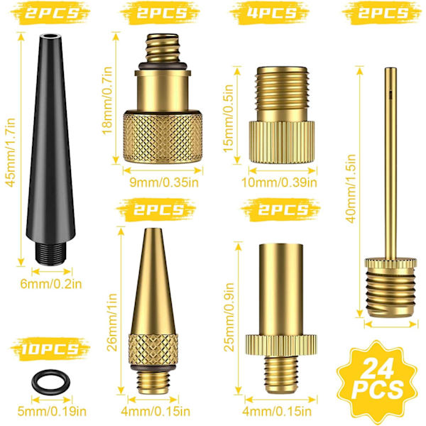 14 stk Cykelpumpe Adapter, Cykel Dæk Pumpe Adapter, Cykel P