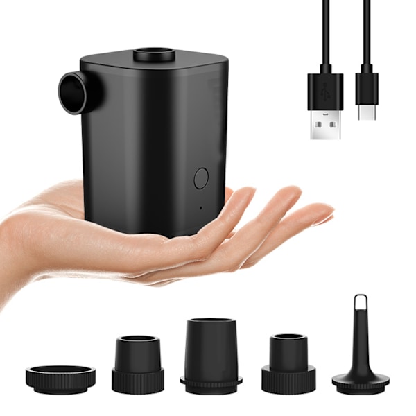 ##/Luftpumpe med 5 dyser for oppblåsing og avblåsing, bærbar og oppladbar##/