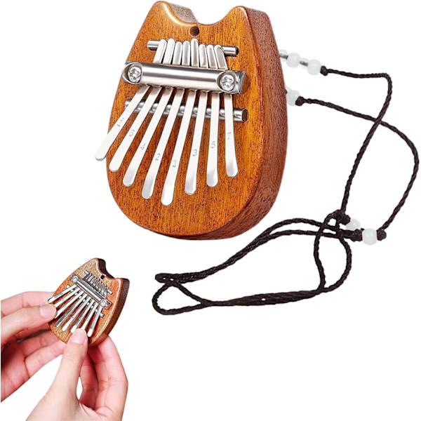 1 Stykke (Trækatteunge) 8-Tast Kalimba, Limba, Børneinstrument
