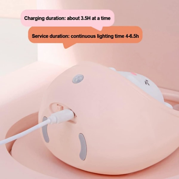 Smart nattlampa med rörelsesensor, varmt ljus, USB-laddningsbar, söt A