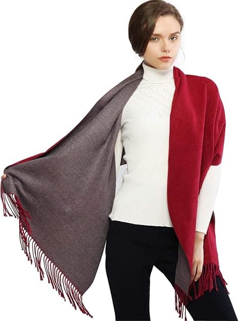 Vinter Skjerf Pashmina Sjal Wrap for Kvinner Langt Stort Varmt Tykt