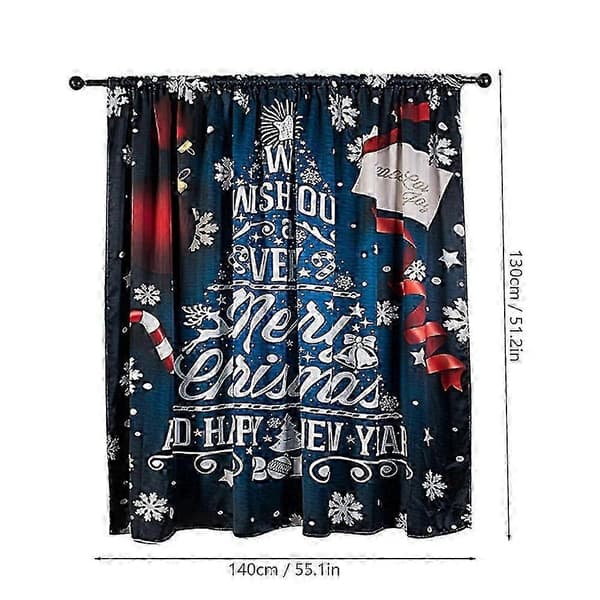 Dekorativ gardin 140x130cm Polyester Snögubbe Mönster - Festaccent