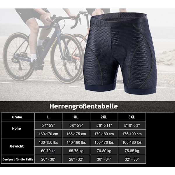 XL, Cykelunderbukser til mænd, perfekte til cykling