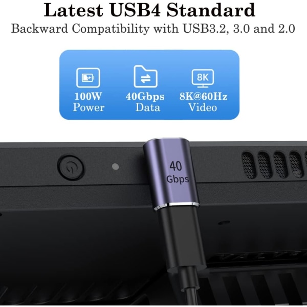 USB-C 90 Graders Adapter (2-pack), USB-C Han till USB-C Hon