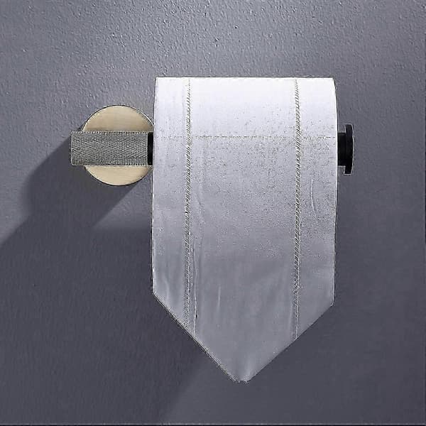 Toiletpapirholder i rustfrit stål, papirholder til vægmontering, børstet guld og mat sort, toiletrulleholder