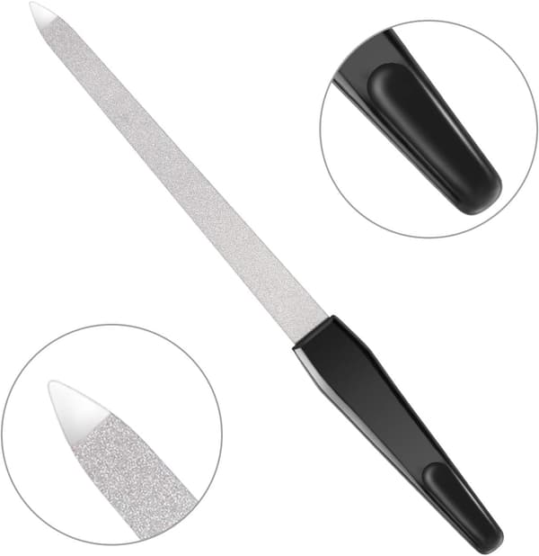3-pack Metalliska Nagelfilar Nagelfilar Plast Nagelmattor Långt Handtag