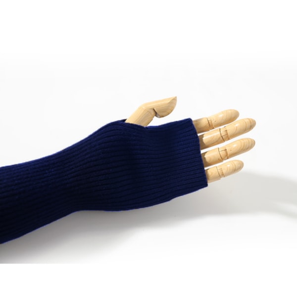 Plyschhandskar för kvinnor - Marinblå, långa armvärmare