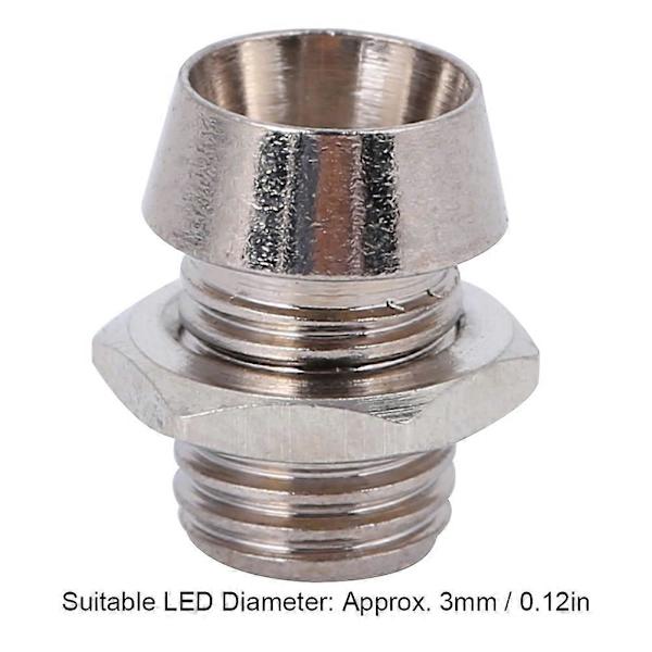 50 stk. Metal Kobber Lampeholder Lysdiodeholdere Base Tilbehør til 3 mm LED'er