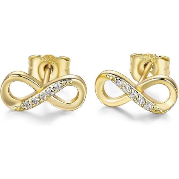 Kvinder 925 Sterling Sølv Infinity Hænge Øreringe Infinity Kærlighed Rund Cut CZ Diamant Kvinder