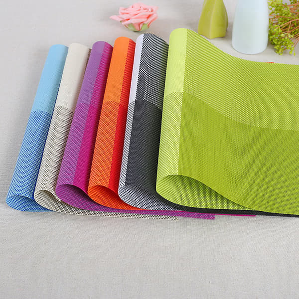 ##/Set med 5 halkfria, tvättbara, värmebeständiga PVC-underlägg, orange##/