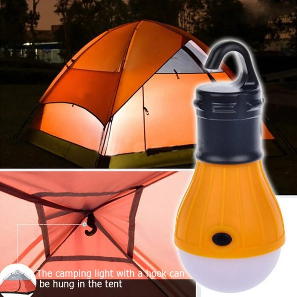 4 Pack Plug-In Camping Lights (Rød Blå Grøn Orange), LED Campi