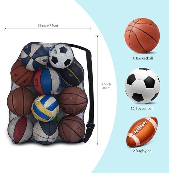 Stor Mesh Ball Bag för Vikning, Nylon Mesh Bag, Durable och Reus