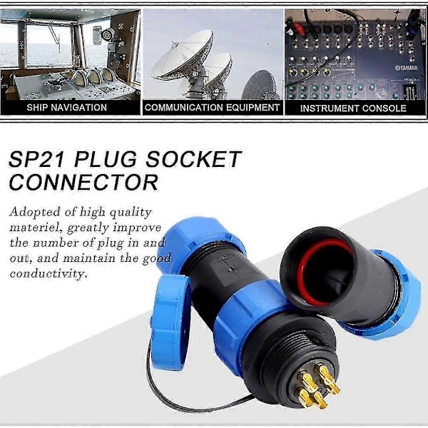 Kobling til vanntett luftfartskabel, kobling til luftfartskontakt SP21 IP68 (5 PIN)