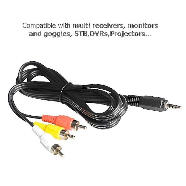 Eachine DC 3.5mm Jack Plugg Hann 1 til 3 Hoders RCA AV Inngang Utgang Videokabel 1.5m Ledning Adapterledning F