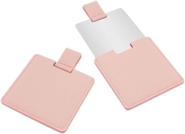 ##/Ultra-tunn liten spegel - rosa, i oförstörbart rostfritt stål, med##/