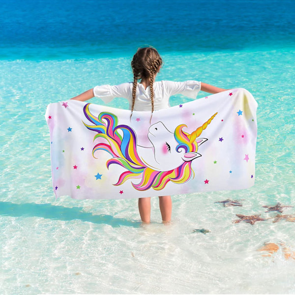 ##/Enhjørning Strandhåndkle - 70 x 150 cm Rosa Polyester Camping Håndklær f##/