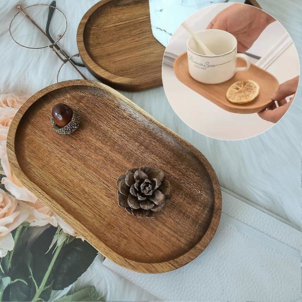 Matingstallerken Oval Form Stablebar Tre Dessert Sushi Serveringsfat Kjøkkenutstyr B