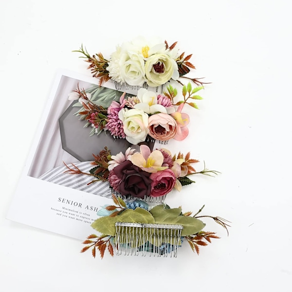 ##/4-pack konstgjorda blommor metall hårkammar sidokammar glidklämmor flora##/