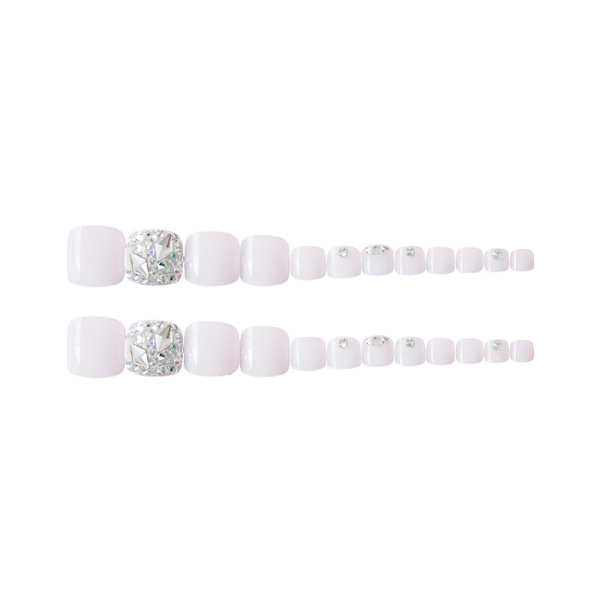 24 stk. gennemsigtige hvide diamanter (limtype) Top Coat til