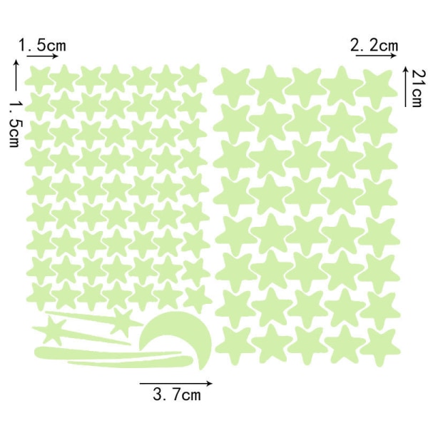 2 stk. stjerner som lyser i mørket veggklistremerker l