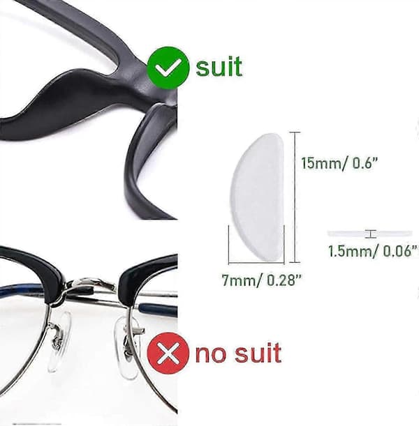 20 Par Brille Næsepuder Anti-slip Silikone Bløde Næsepuder Selvklæbende Næsepuder Briller