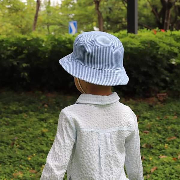 Barn Solhatt (52CM), Baby Strandhatt Pojk Flicka Fiskehatt, Bomull
