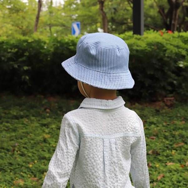 Solhatt for barn (52 cm), babystrandhatt for gutt og jente, fiskerhatt i bomull