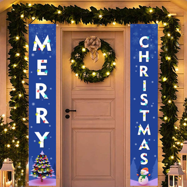 Udendørs julepynt banner - Blue Blessing, Christmas Si