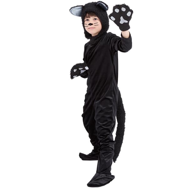XL, Maskerade Dyre Sort Kat Performance Kostume