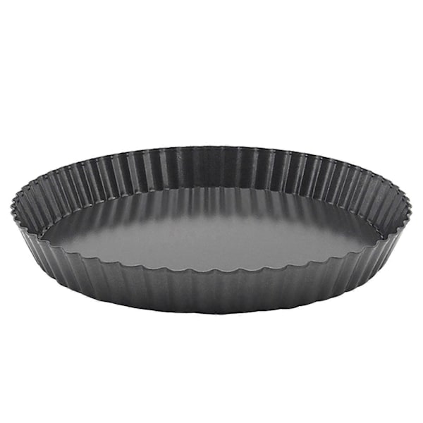 Pizzabricka Lätt att ta ur form Hög Hårdhet Vågig Kantdesign Kolstål Rund Bakform för Pajer och Kakor Hushållstillbehör 26cm