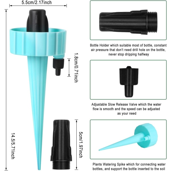 18 Stk Drypsæt, Automatiske Plantesprinklere, Justerbar Vanding